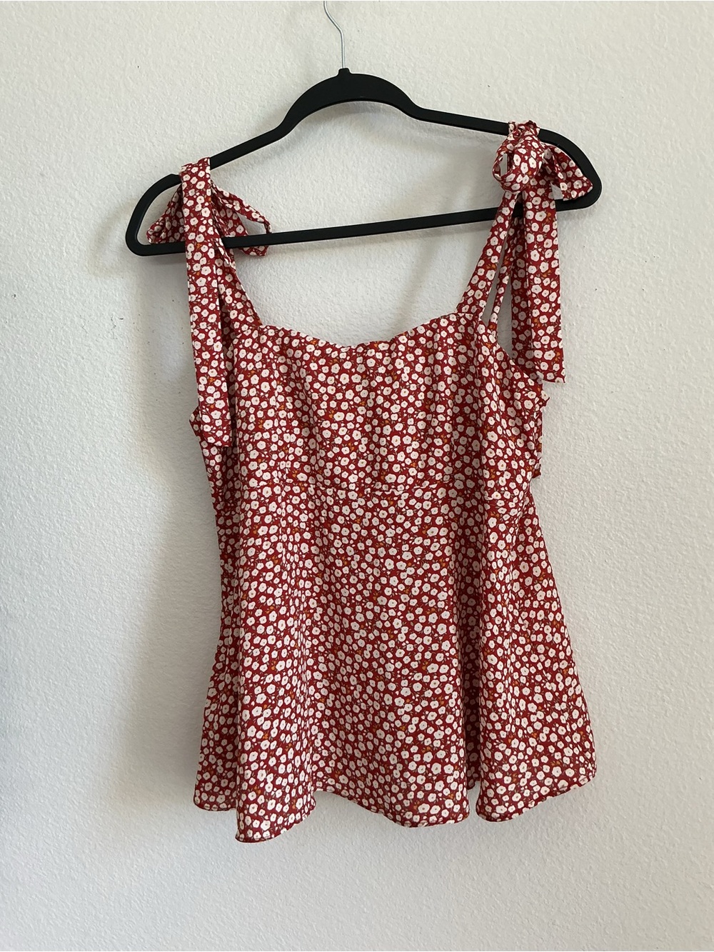 everleigh Red Floral Tie-Shoulder Tank Top